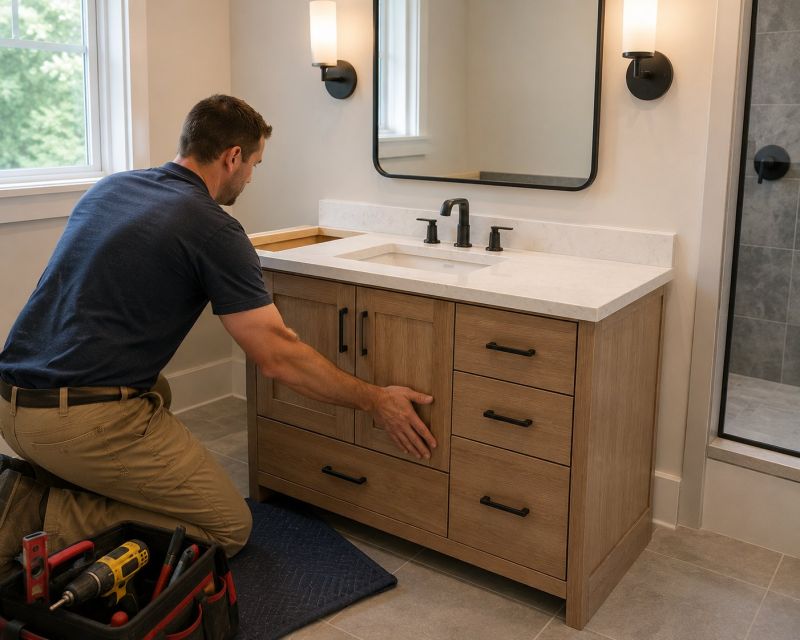Vanity Cabinet Installation in Carmel, IN
